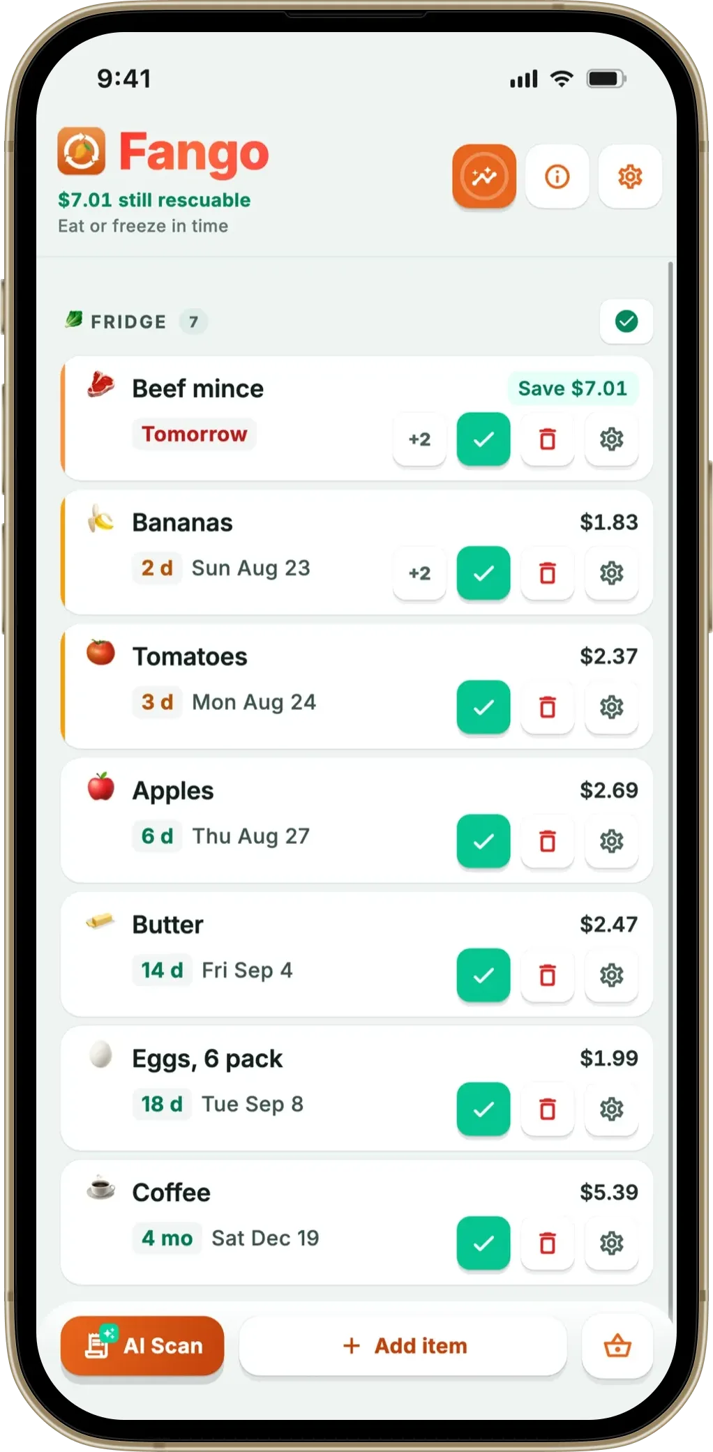 Fango food expiry tracking app
