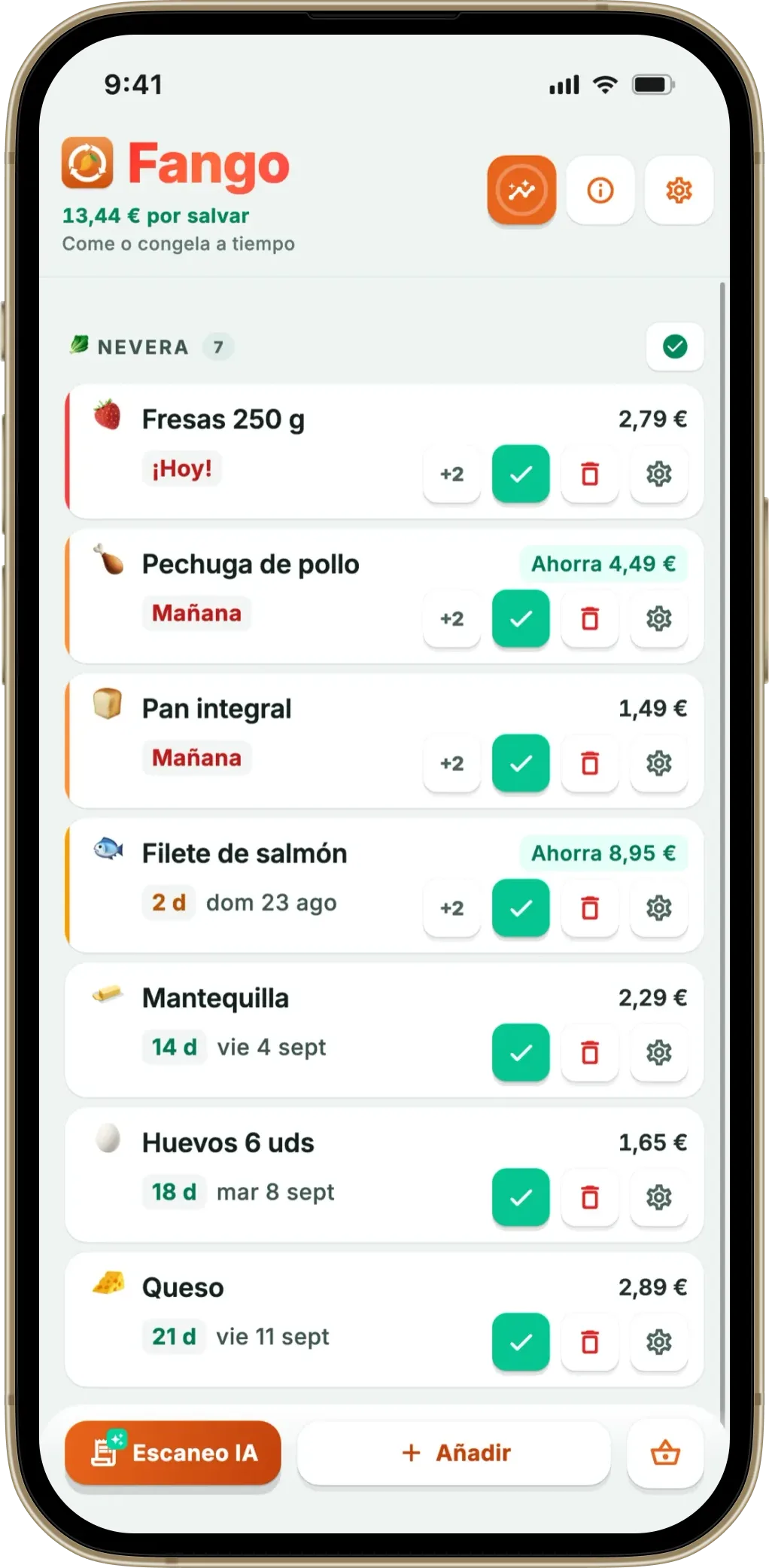 Fechas de caducidad en Fango