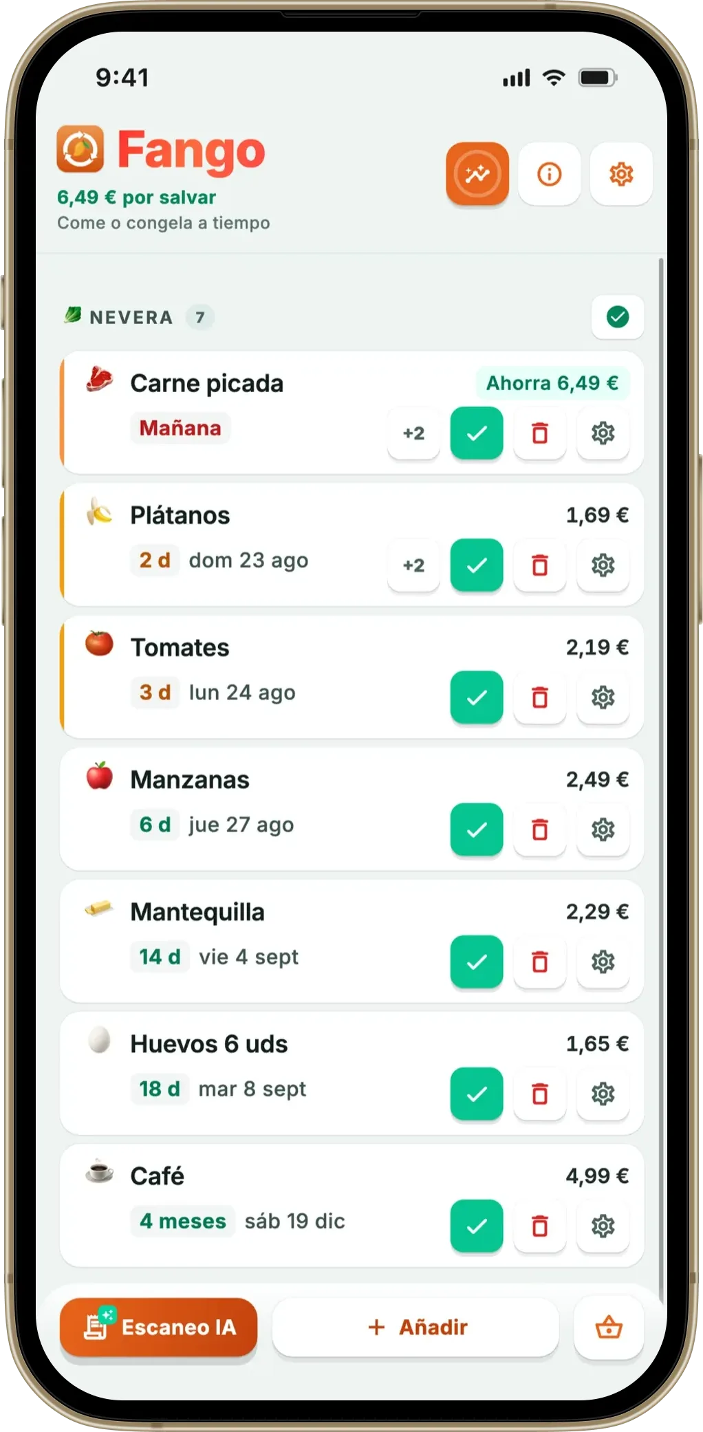 Fechas de caducidad en Fango