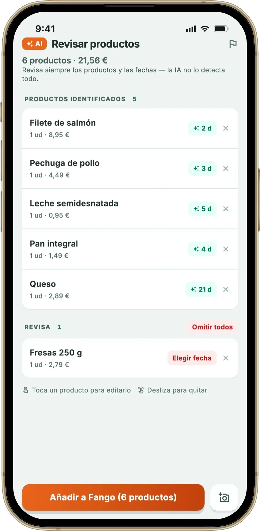 Fechas de caducidad en Fango