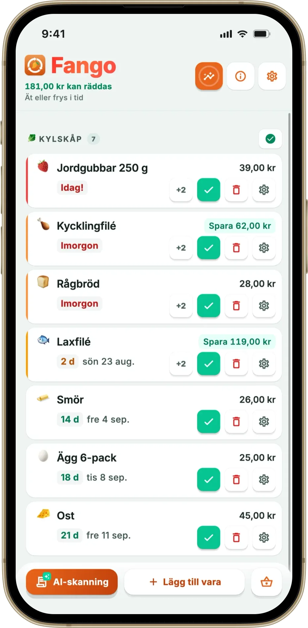 Kylskåpsvyn i Fango
