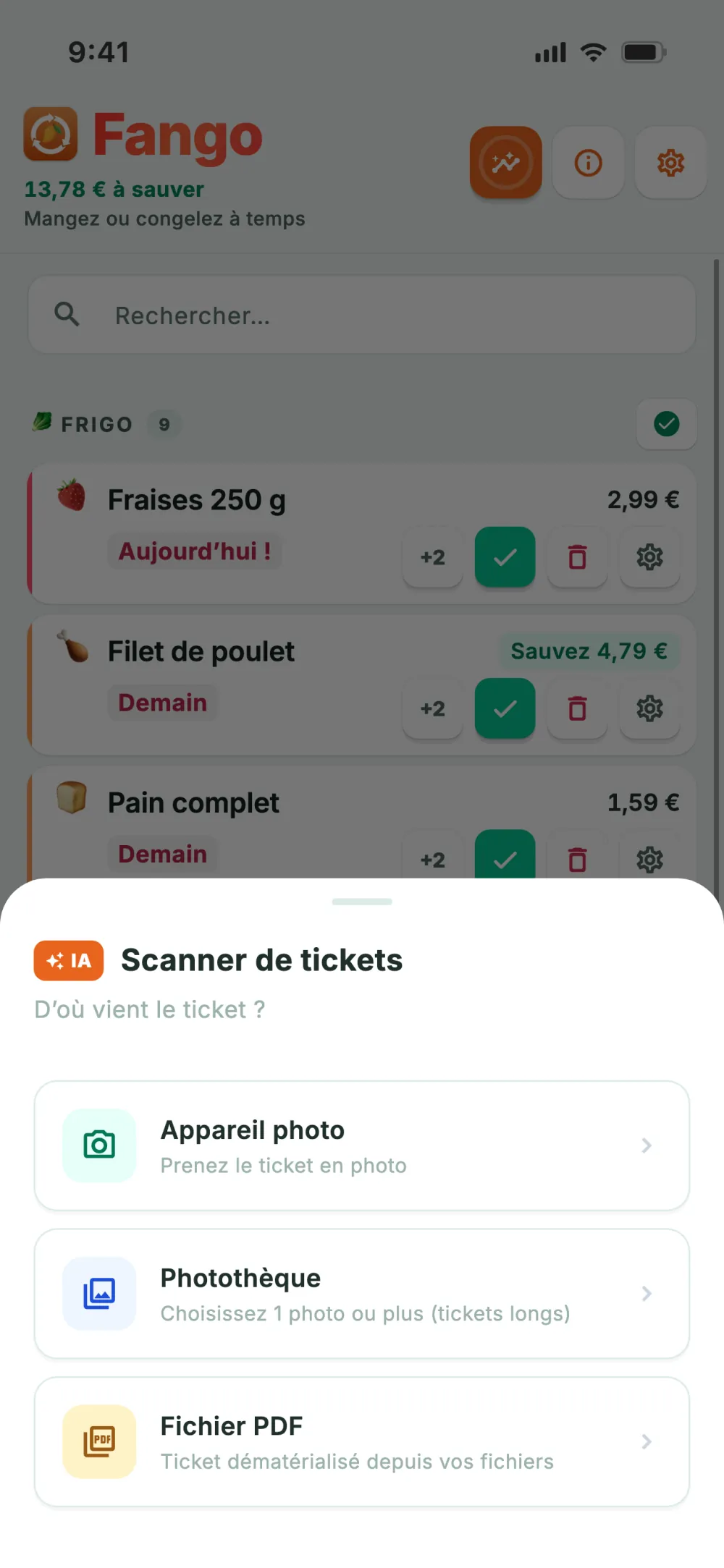 Sources du scan&nbsp;: appareil photo, photothèque et fichier PDF