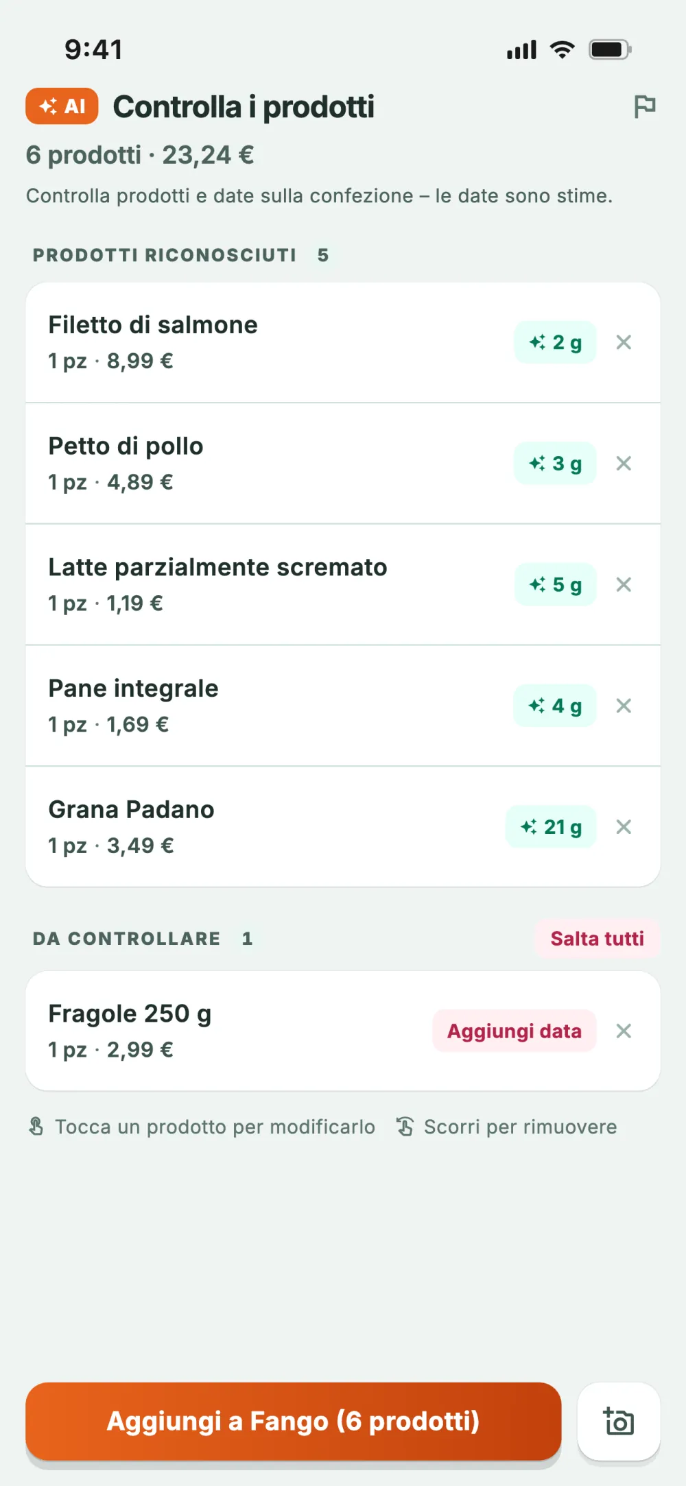 Controllo dello scontrino: l’AI ha riconosciuto i prodotti e stimato la loro durata