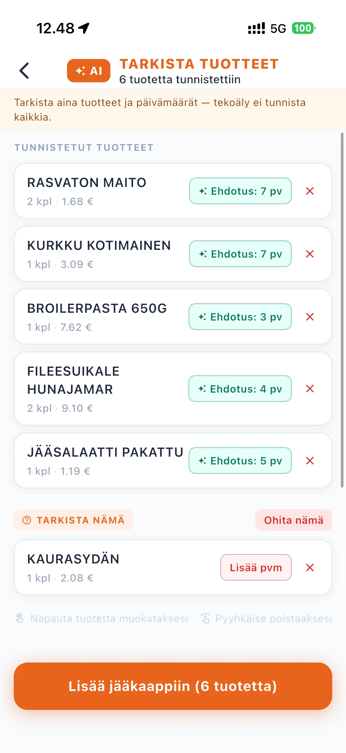 AI tunnistaa tuotteet